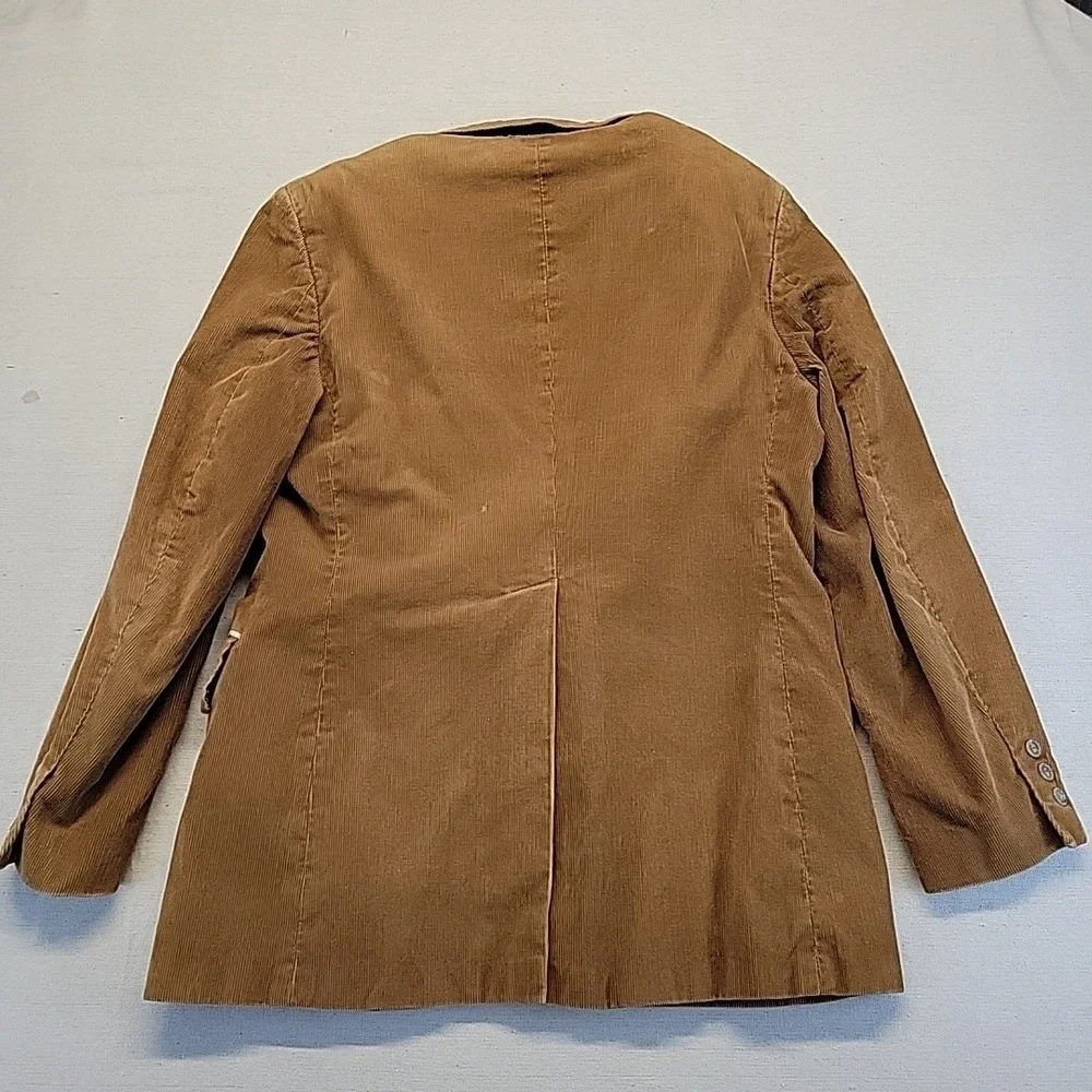 Brown Corduroy Blazer Jacket Men's 42R Vintage Style Unisex Oversized Look
